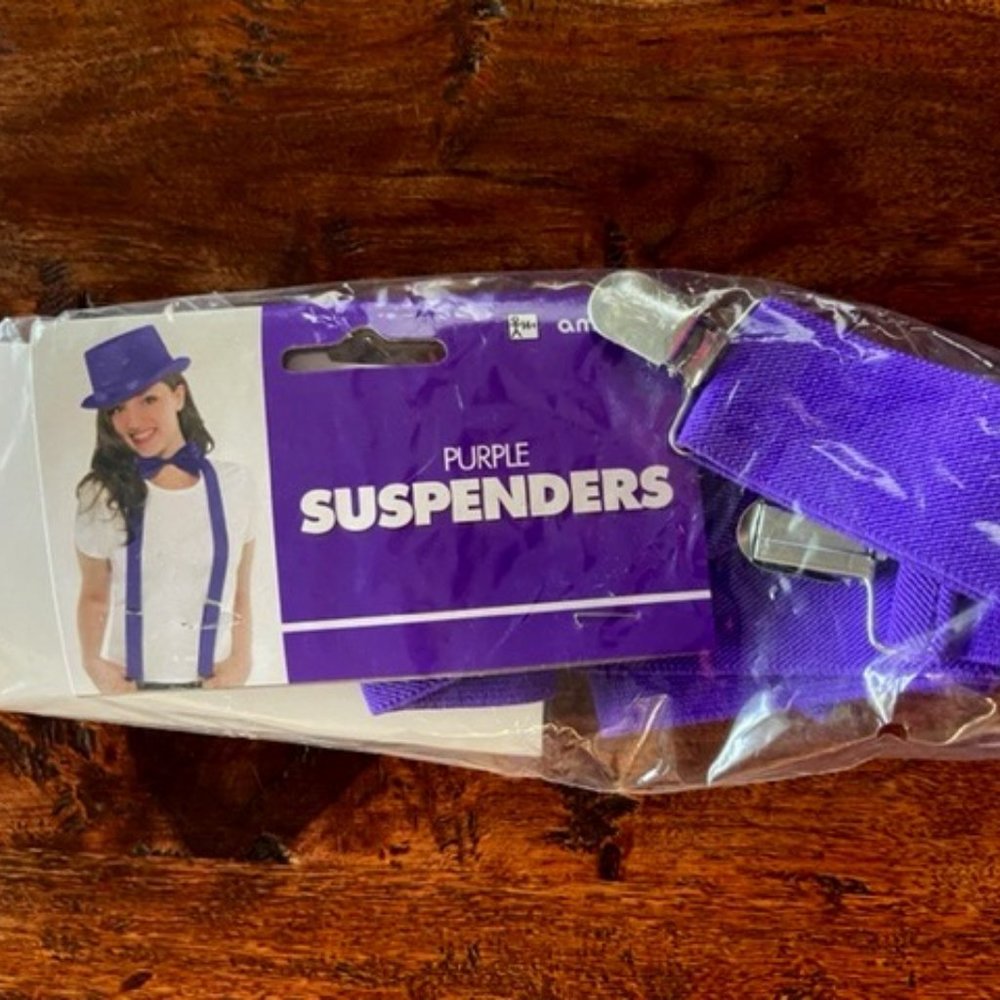 Halloween Purple Suspenders NWT